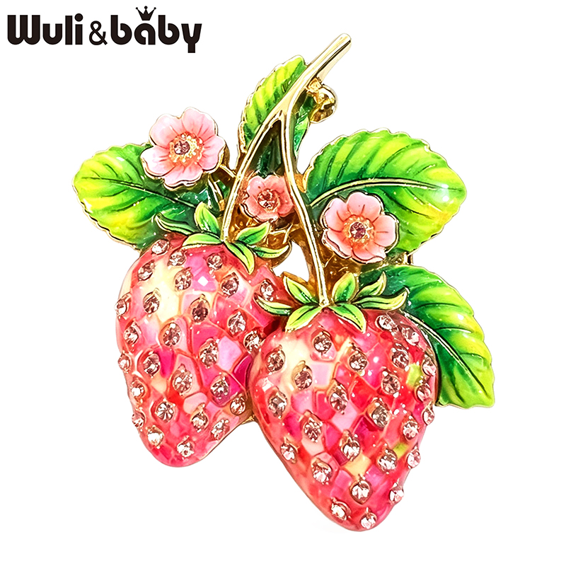 Home Office Layout - Wuli&baby Beautiful Strawberry Brooches For Women