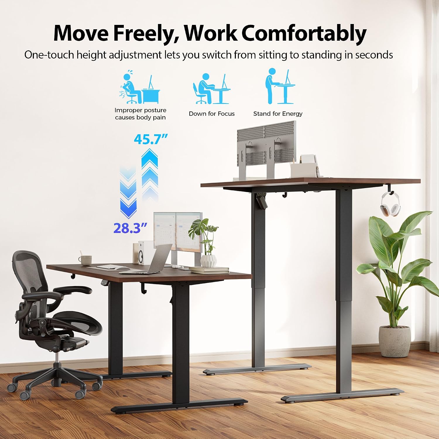 Electric Standing Desk, 55 x 2 - đánh giá và giá Home Office Work Table
