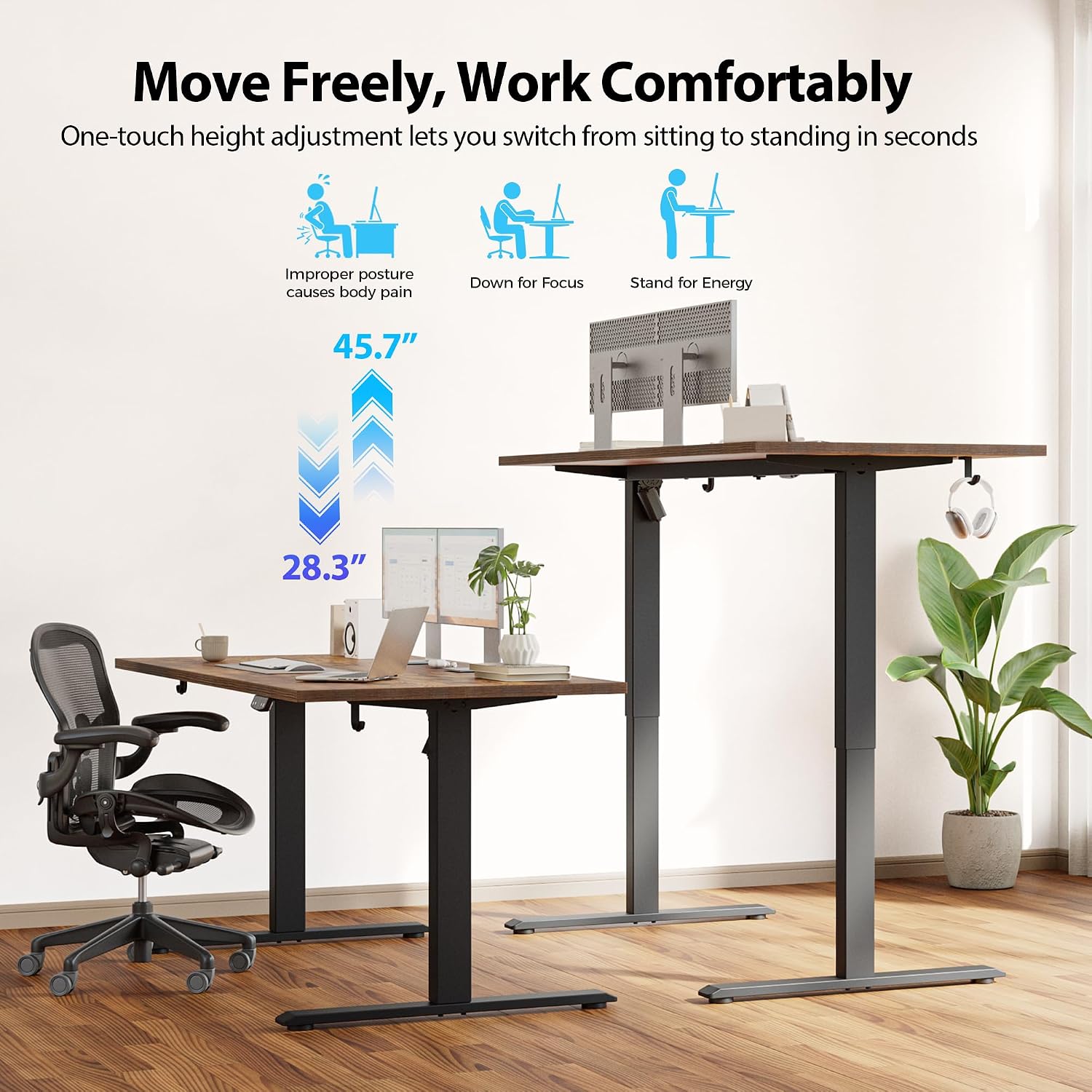 Electric Standing Desk, 55 x 2 - đánh giá và giá Home Office Work Table