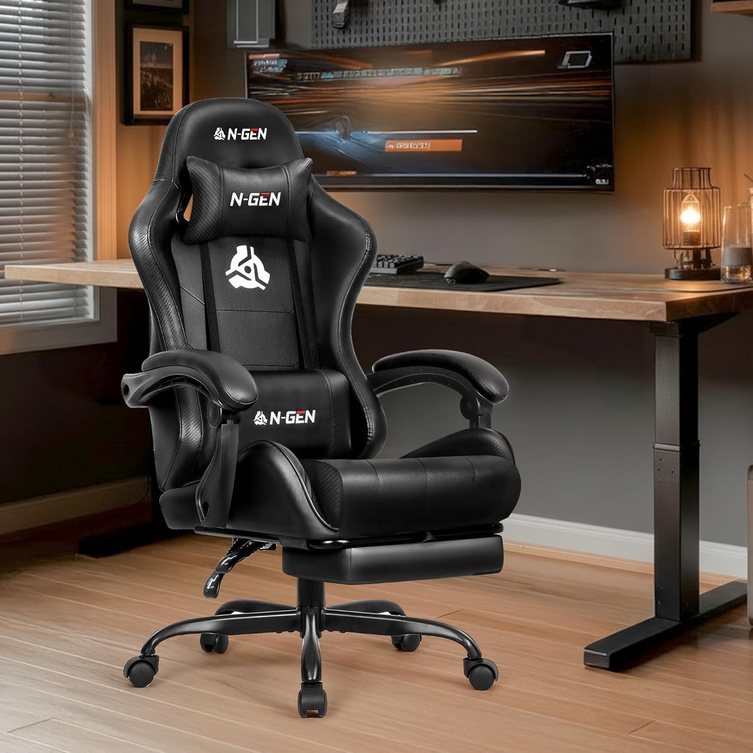 Gaming Chair with Footrest Lum - đánh giá và giá Ergonomic Office Chair