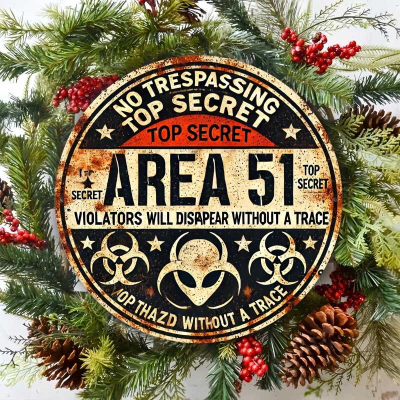 Vintage Area 51 Metal Wall Sig - đánh giá và giá Home Office Logo
