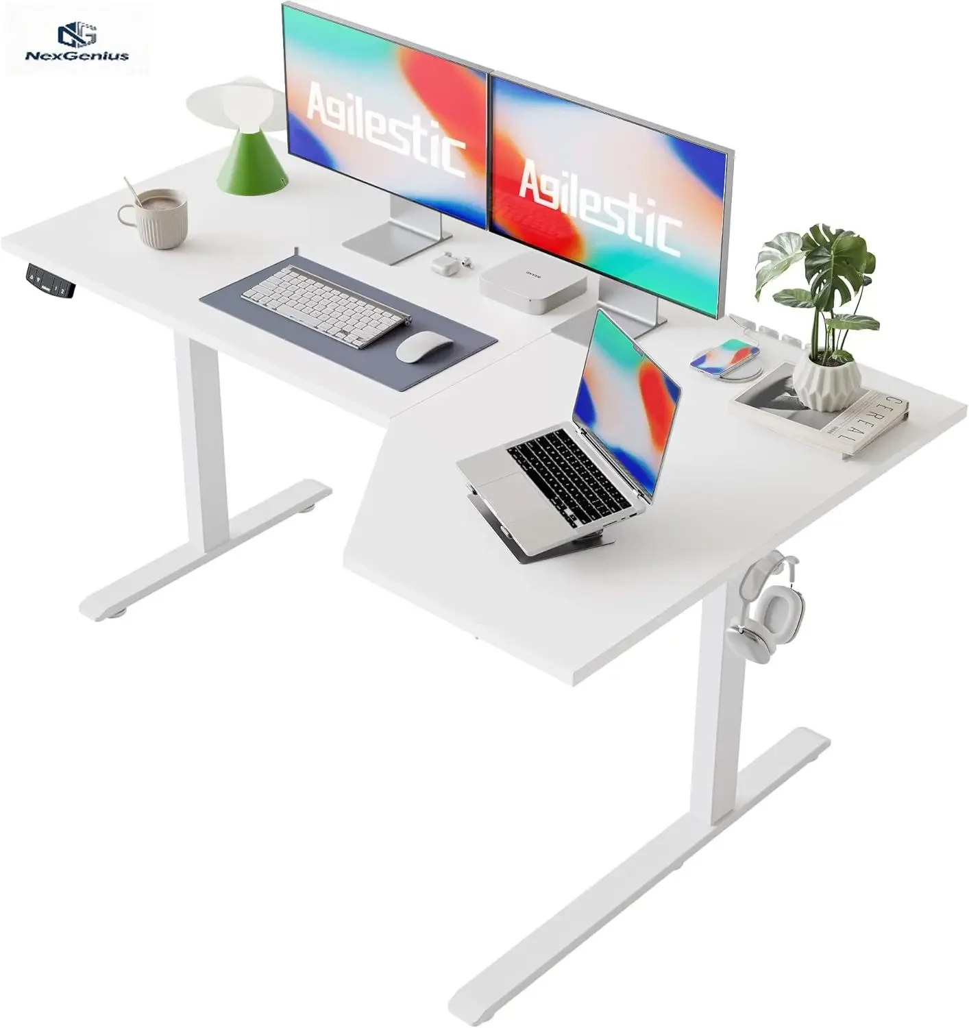 L Shaped Electric Standing Des - đánh giá và giá Home Office Work Table