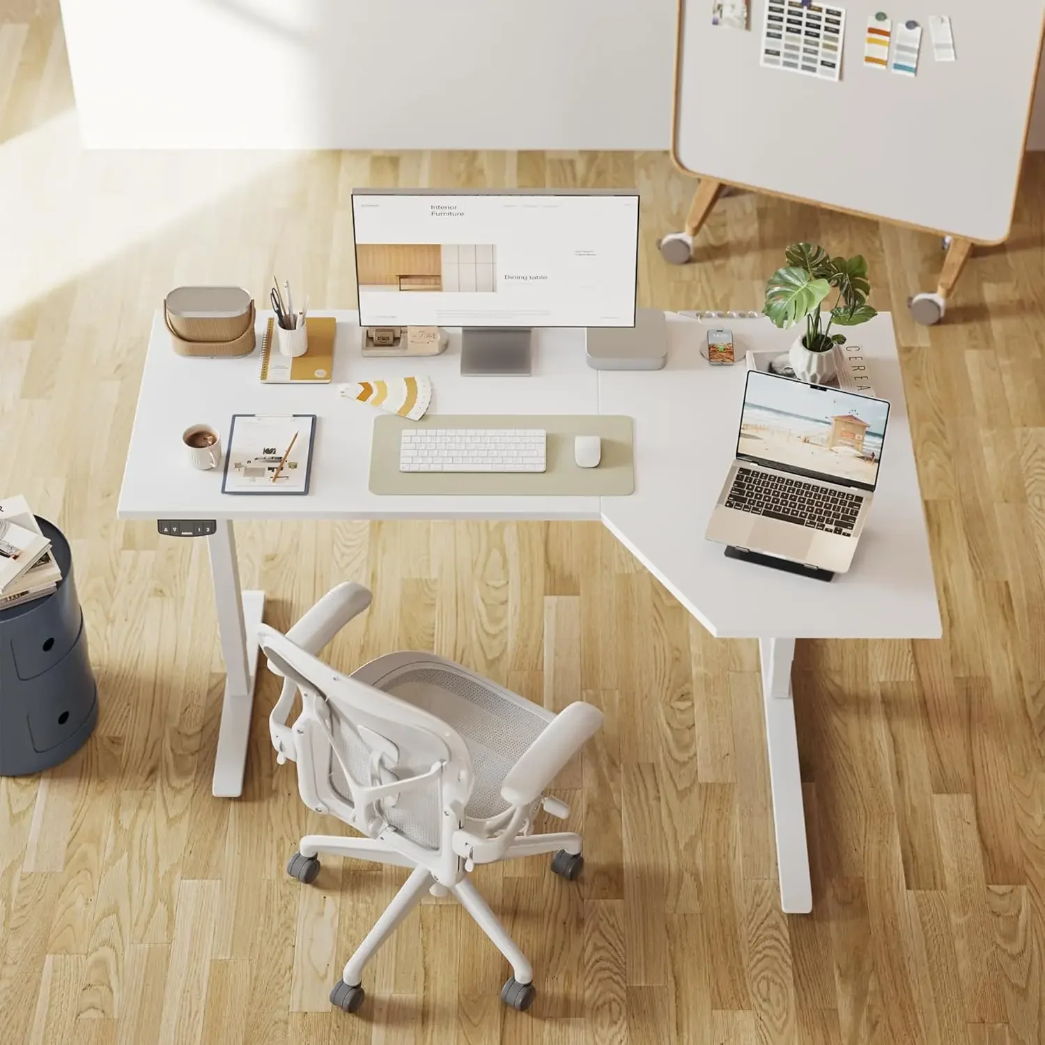 L Shaped Electric Standing Des - đánh giá và giá Home Office Work Table