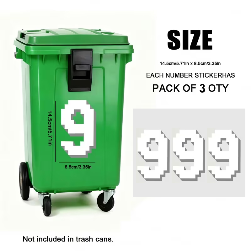 3PCS/Sheet Pixel-style Trash C - đánh giá và giá Home Office Logo