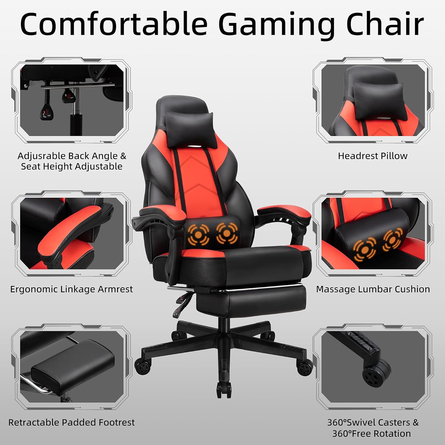 Gaming Chair with Footrest, Ma - đánh giá và giá Ergonomic Office Chair