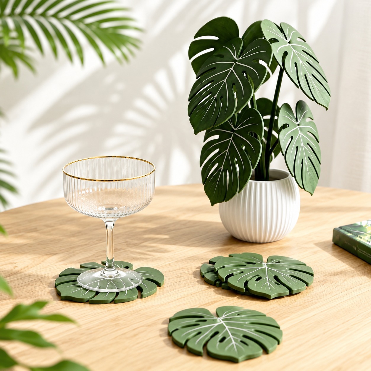 Monstera Plant Coasters 3D Pri - đánh giá và giá Home Office Layout