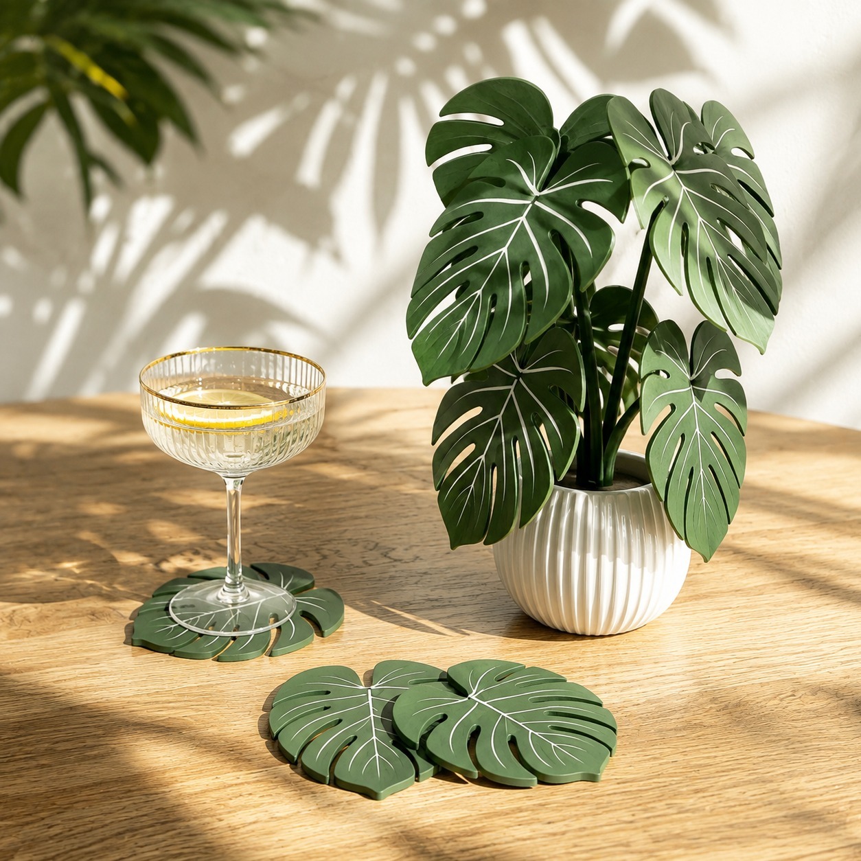 Monstera Plant Coasters 3D Pri - đánh giá và giá Home Office Layout