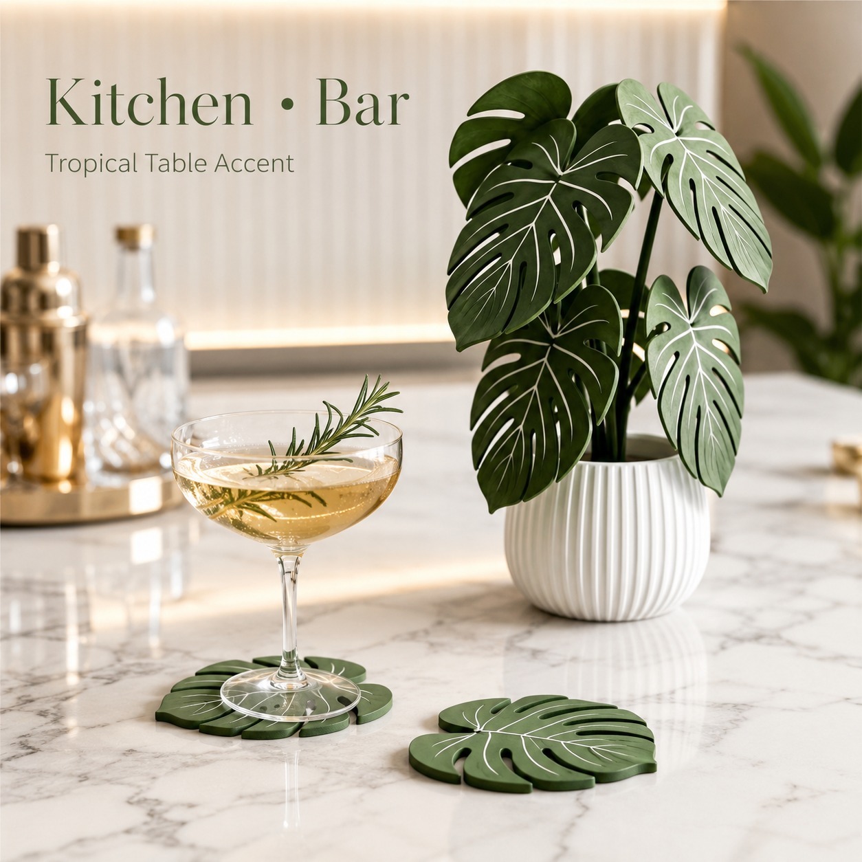 Monstera Plant Coasters 3D Pri - đánh giá và giá Home Office Layout
