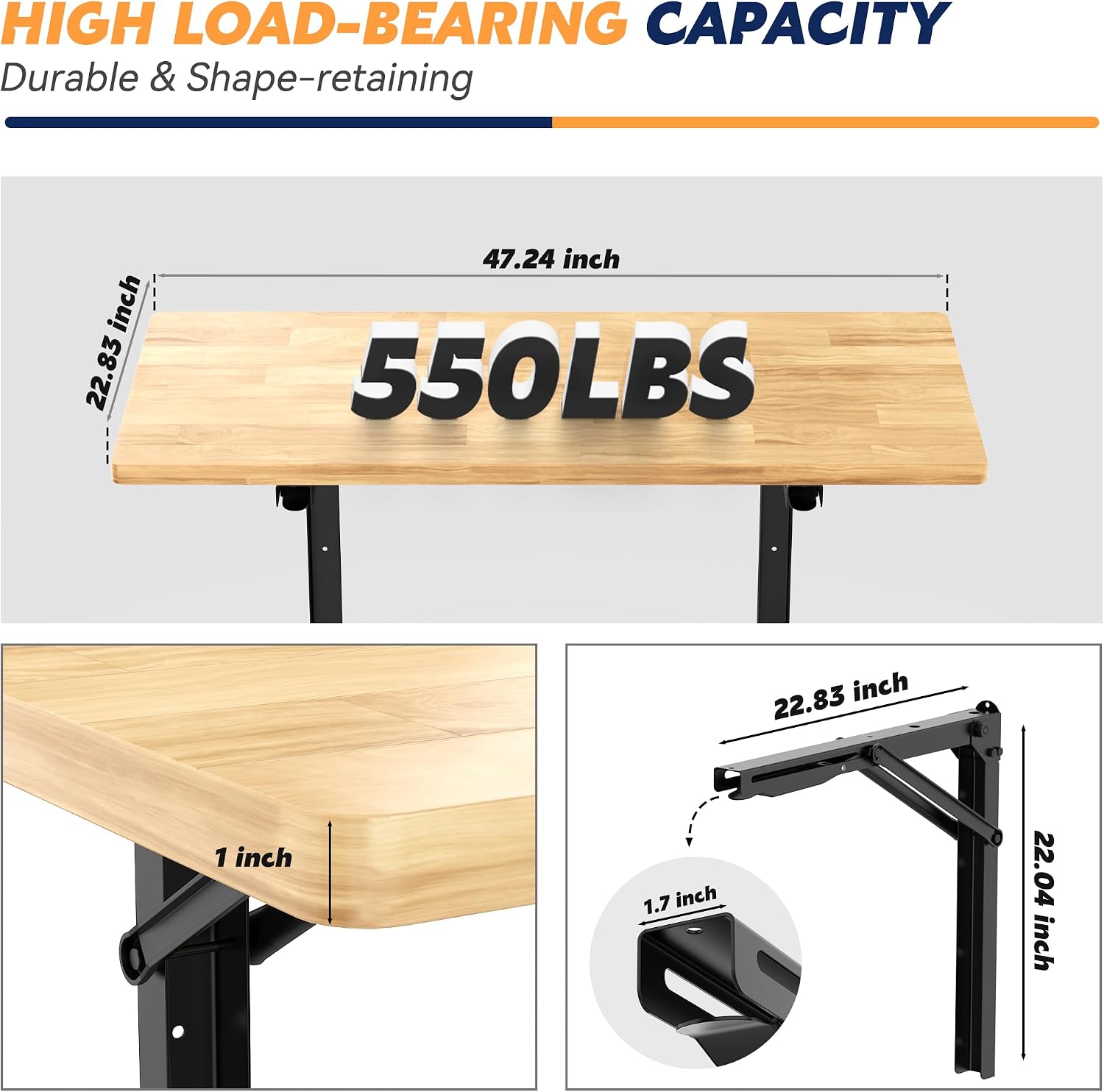 Wall Mounted Folding Workbench - đánh giá và giá Home Office Work Table