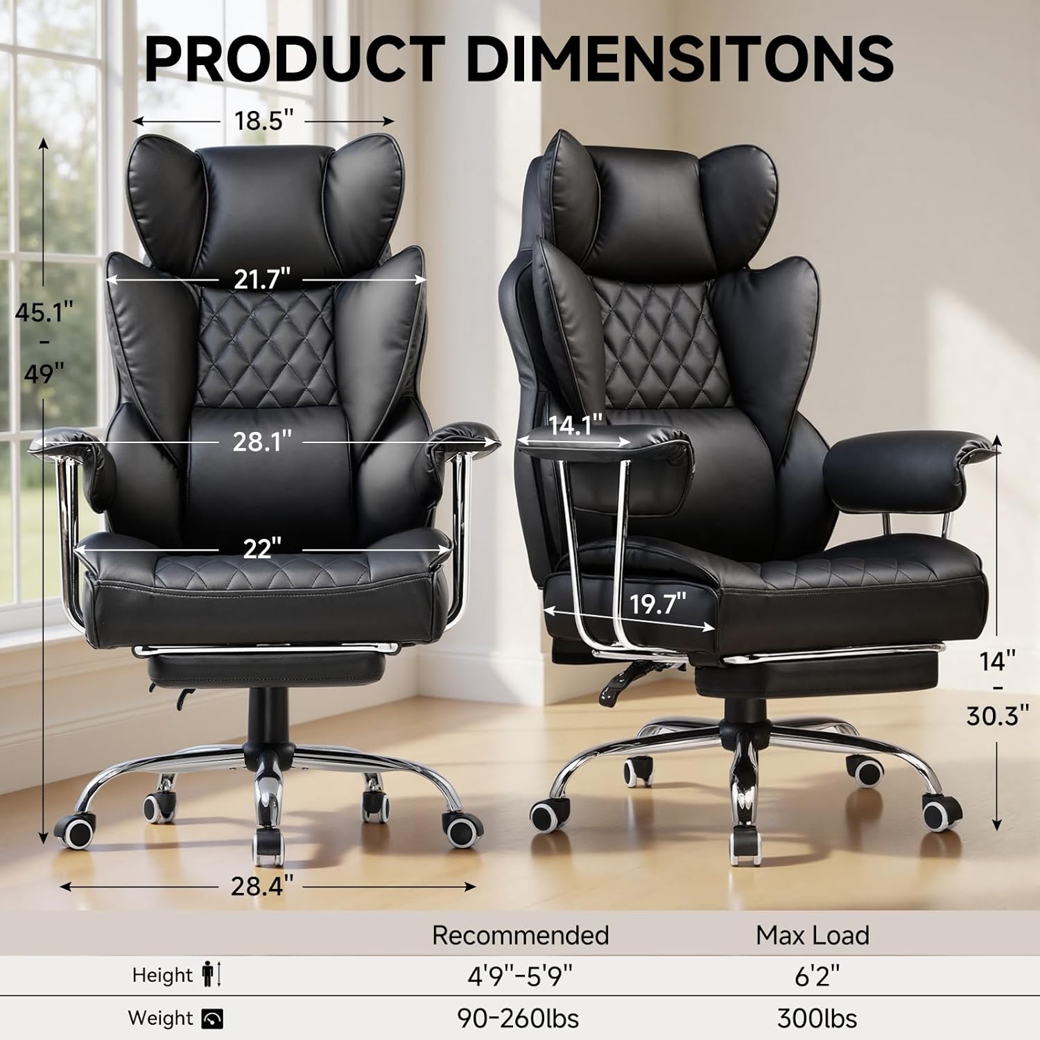 Big and Tall Office Chair with - đánh giá và giá Ergonomic Office Chair