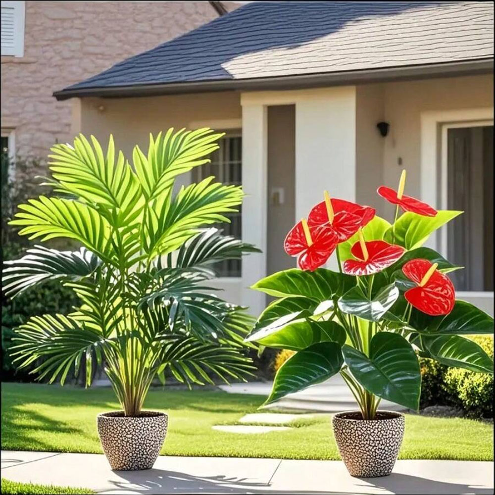 2sets Large Artificial Palm Pl - đánh giá và giá Home Office Layout
